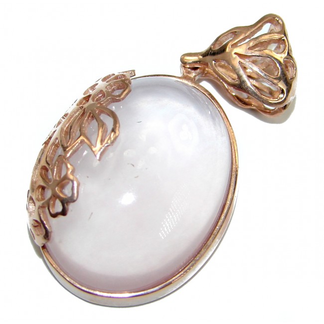 Perfection Rose Quartz 55ct Rose Gold over .925 Sterling Silver handcrafted Pendant