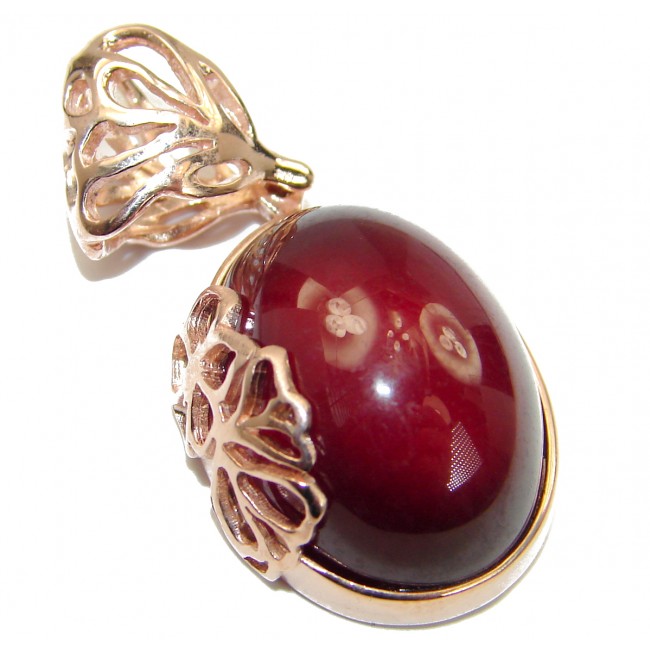 Beautiful genuine 29ct Garnet 18ct Rose Gold over .925 Sterling Silver handcrafted Pendant
