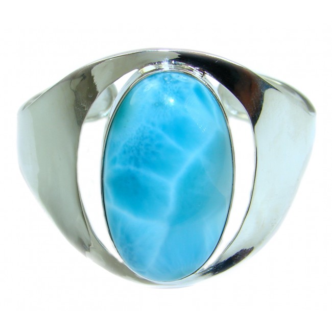 Perfect Harmony Blue Larimar .925 Sterling Silver brilliantly handcrafted Bracelet / Cuff
