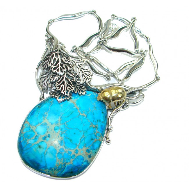 Julietta Blue Sea Sediment Jasper oxidized .925 Sterling Silver handmade necklace