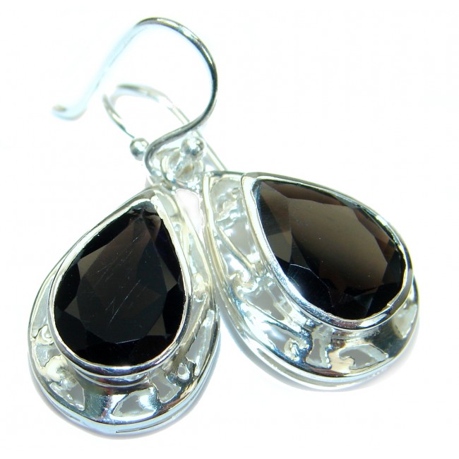 Vintage Style Smoky Topaz .925 Sterling Silver handmade earrings