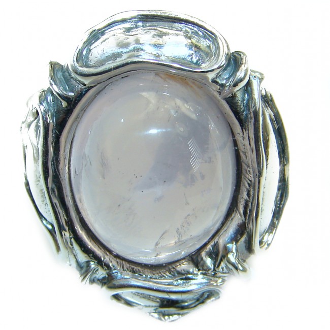 Best Quality Rose Quartz .925 Sterling Silver handcrafted ring s. 7 adjustable