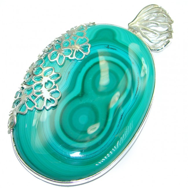 Top Quality AAAA Malachite Oxidized .925 Sterling Silver handmade Pendant