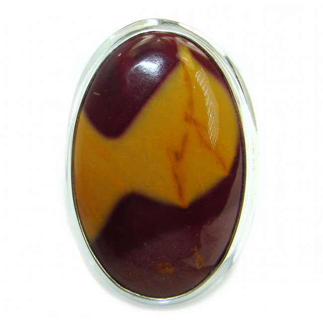 Flawless Australian Mookaite .925 Sterling Silver Ring size 7 adjustable