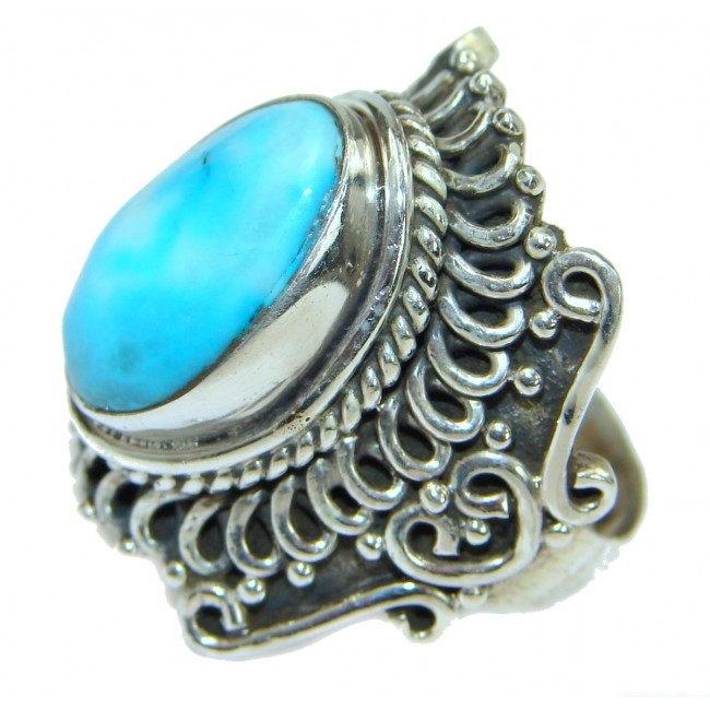 Huge Turquoise .925 Sterling Silver ring; s. 9 1/4