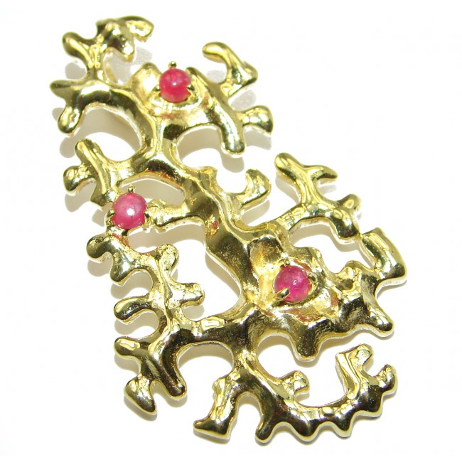 Beautyful Ruby Gold over .925 Sterling Silver handmade Pendant