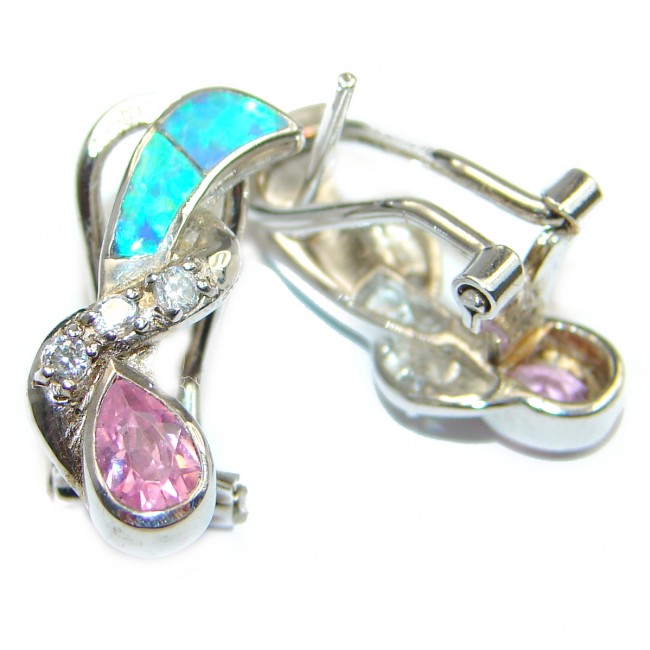 Cubic Zirconia Japanese Opal .925 Sterling Silver earrings