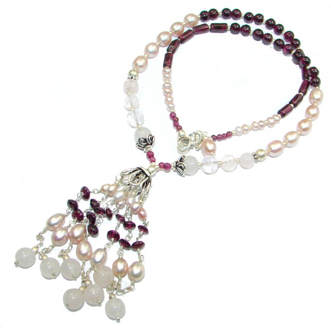 Classy Natural Mother of Pearl .925 Silver HANDMADE Necklace