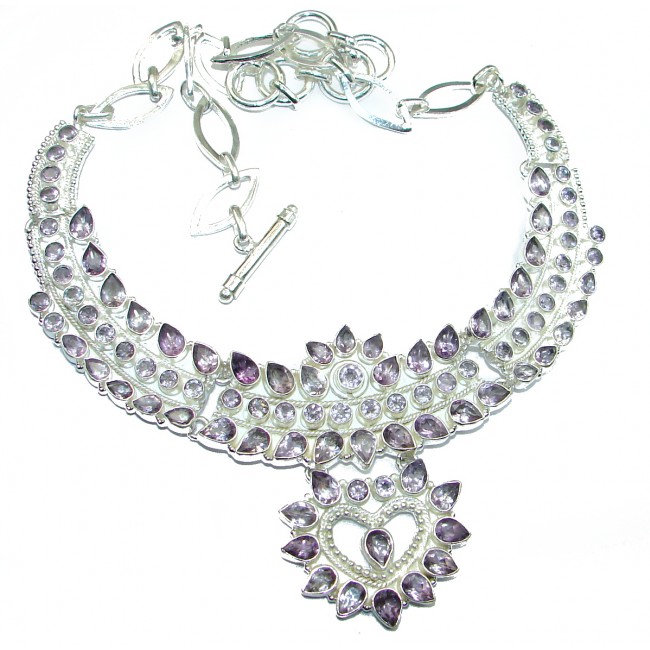 Great genuine Amethyst .925 Sterling Silver handmade Necklace