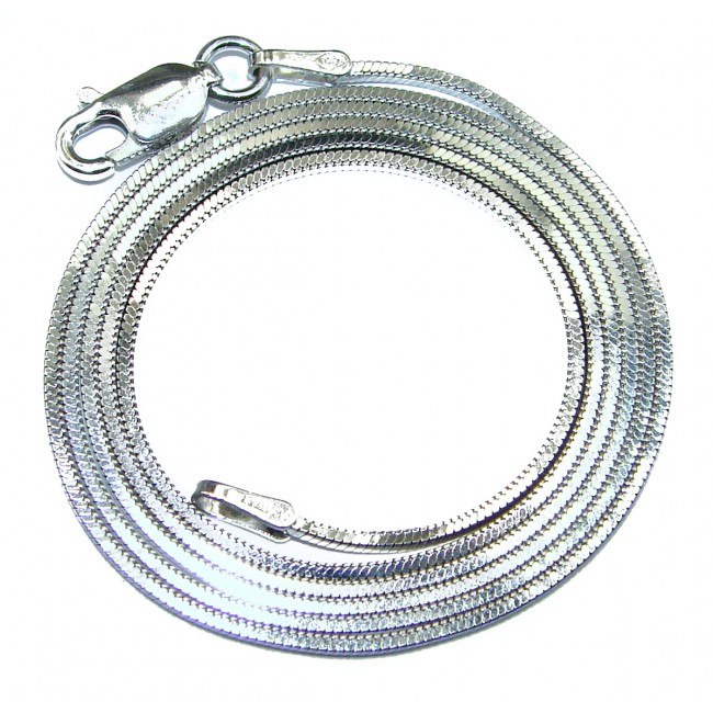 Square Snake Rhodium over Sterling Silver Chain 20'' long, 1.5 mm wide
