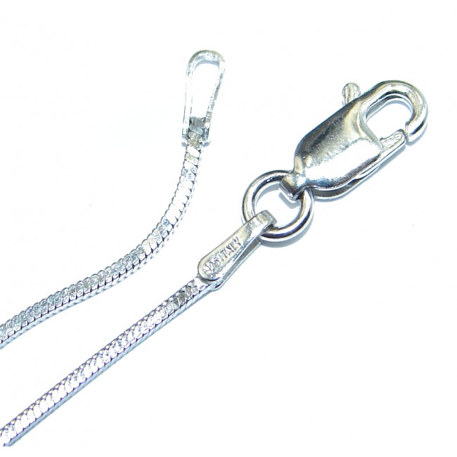 Square Snake Rhodium over Sterling Silver Chain 18'' long, 1.5 mm wide