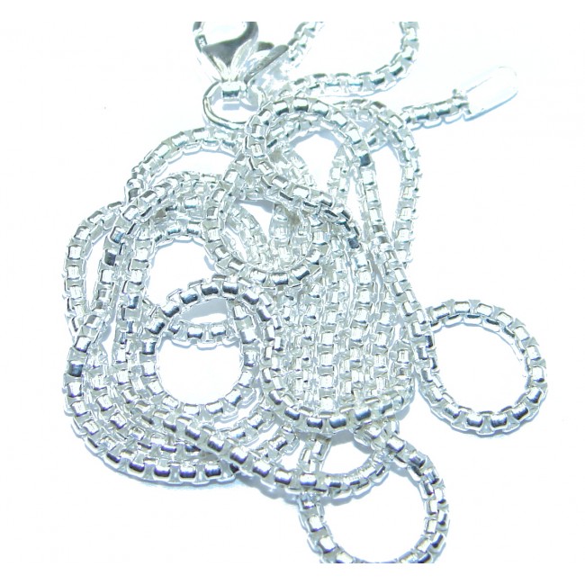 Sterling Silver Italian Round Box Chain 22" long, 2 mm wide
