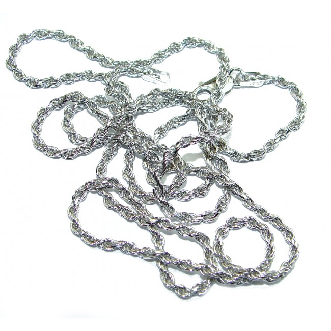 Rope Rhodium over Sterling Silver Chain 26'' long, 3 mm wide