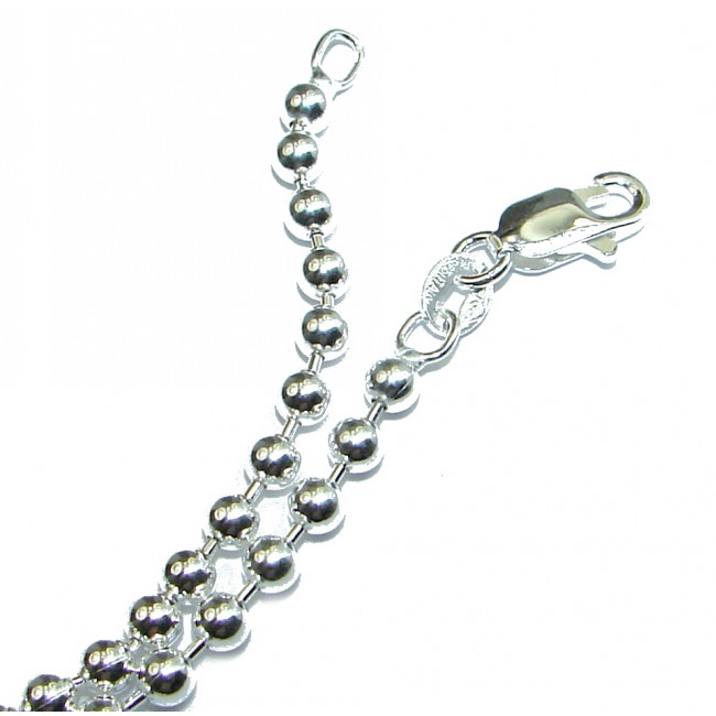 Beads Sterling Silver Chain 22'' long, 1.5 mm wide