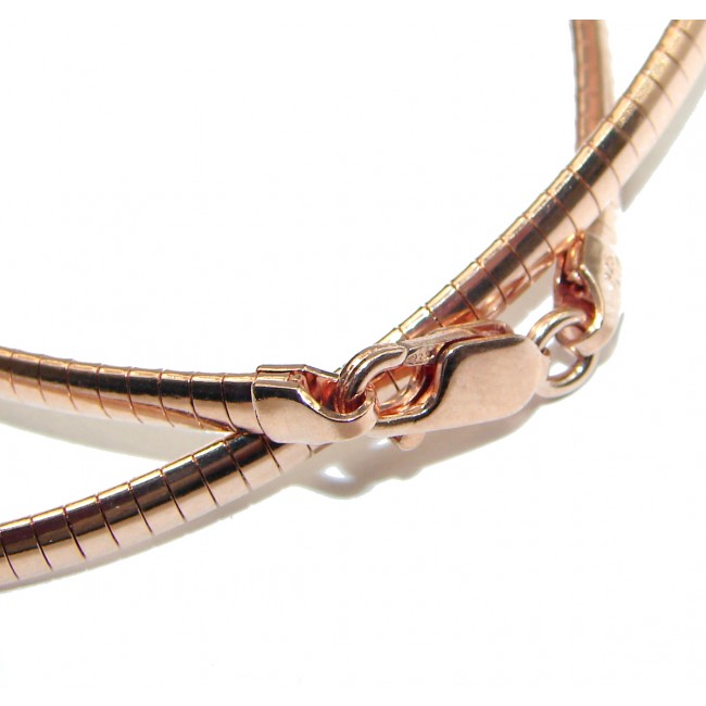 Omega Rose Gold over Sterling Silver Chain 18'' long, 3 mm wide