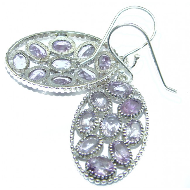 Authentic Amethyst .925 Sterling Silver handmade earrings