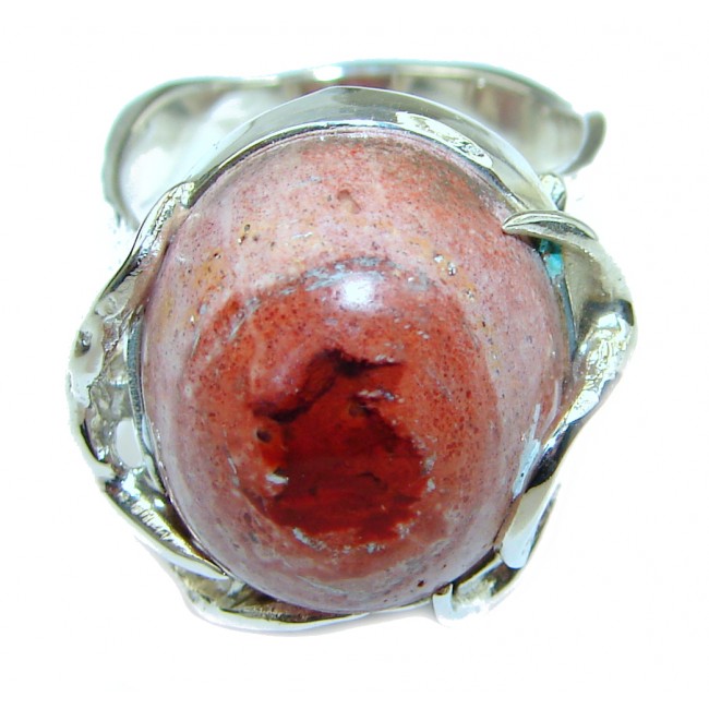 True Power Precious Mexican Opal .925 Sterling Silver handmade ring s. 8 3/4