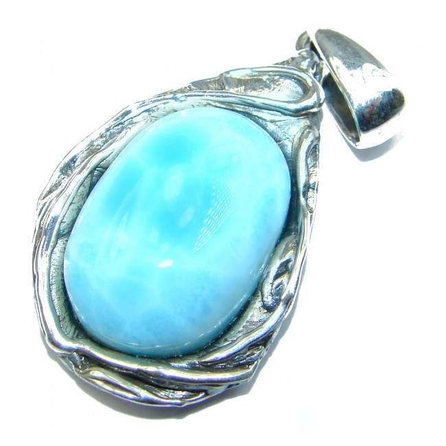 Blue Moon genuine Larimar .925 Sterling Silver handmade pendant