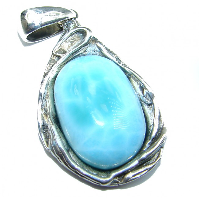 Blue Moon genuine Larimar .925 Sterling Silver handmade pendant