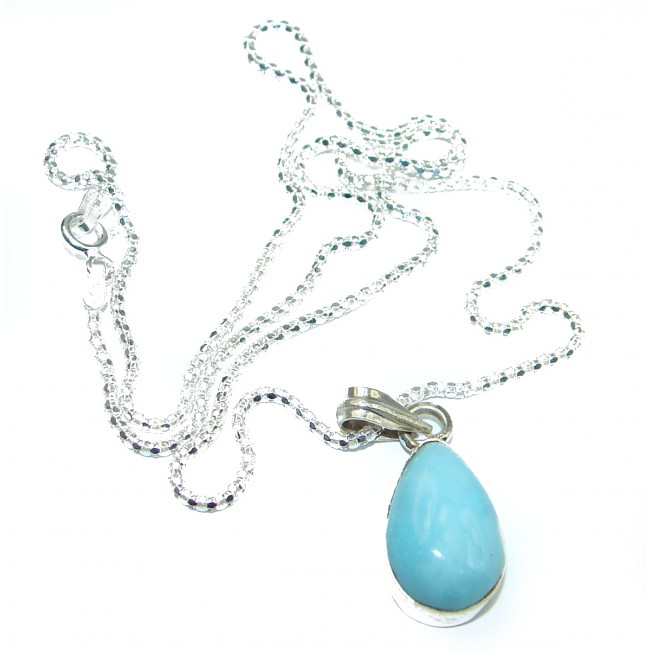 Luxury Larimar .925 Sterling Silver handcrafted necklace