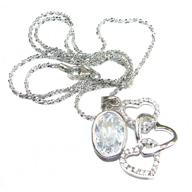 Charming Cubic Zirconia .925 Sterling Silver handcrafted necklace