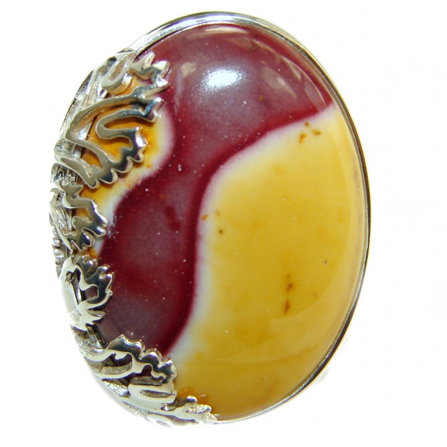 Flawless Australian Mookaite .925 Sterling Silver Ring size 7 adjustable