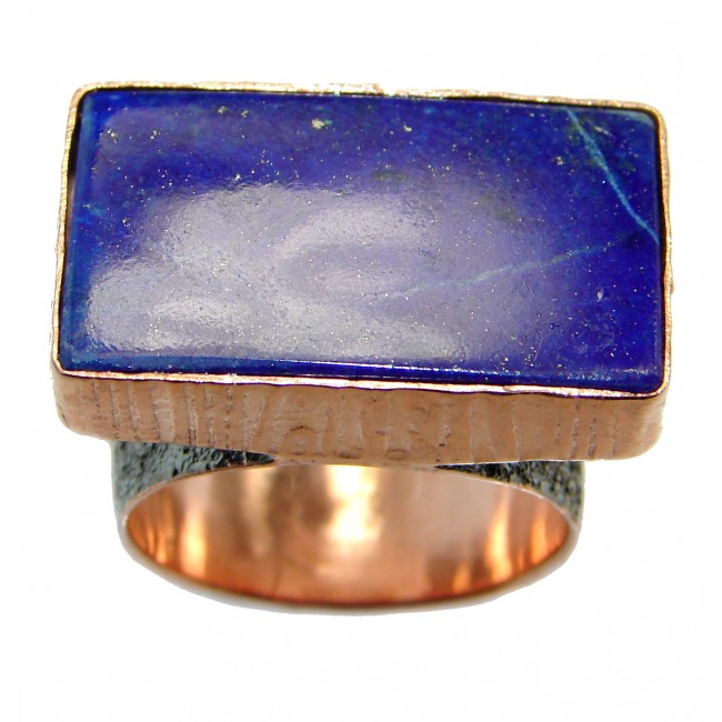 Genuine Lapis Lazuli .925 Sterling Silver handmade Ring size 6 1/4
