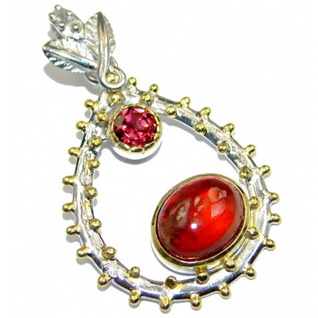 Vintage Style genuine Ruby .925 Sterling Silver handmade Pendant