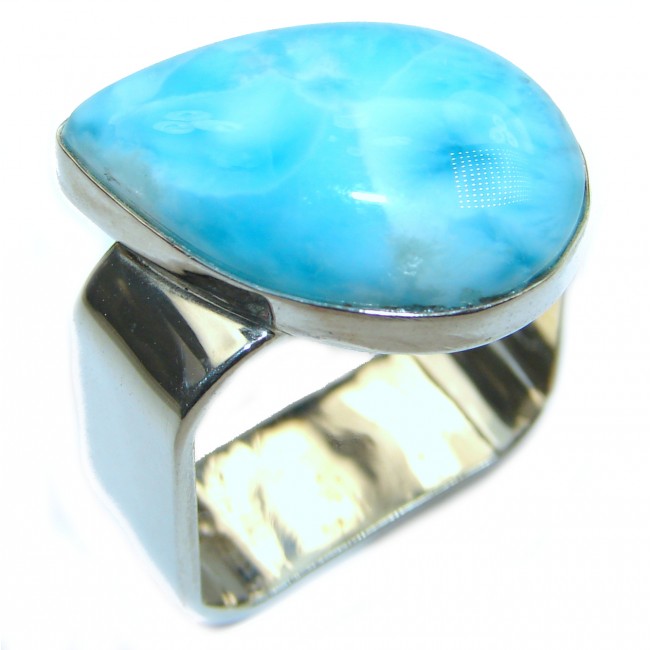 Blue Treasure Larimar .925 Sterling Silver handmade ring s. 9