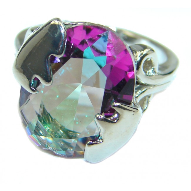 Exotic Magic Topaz .925 Sterling Silver handcrafted Ring s. 5 1/4