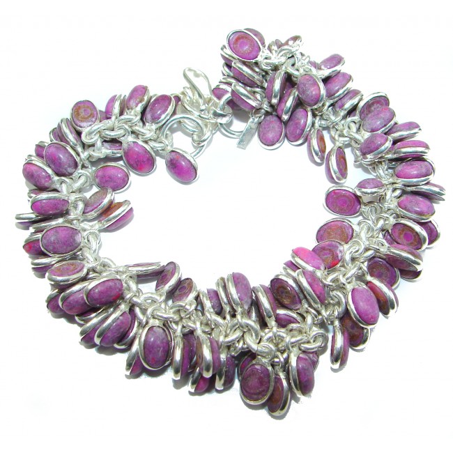 Natural Purple Turquoise .925 Sterling Silver handmade Bracelet