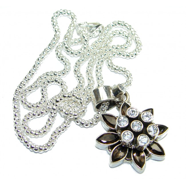 Cleopatra Smoky Topaz .925 Sterling Silver handmade necklace