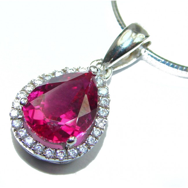 CHic Boho Style Genuine Ruby .925 Sterling Silver handmade necklace
