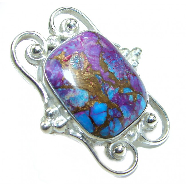 Huge Purple Turquoise .925 Sterling Silver ring; s. 7
