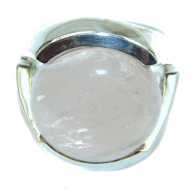 Best Quality Rose Quartz .925 Sterling Silver ring s. 7 1/4