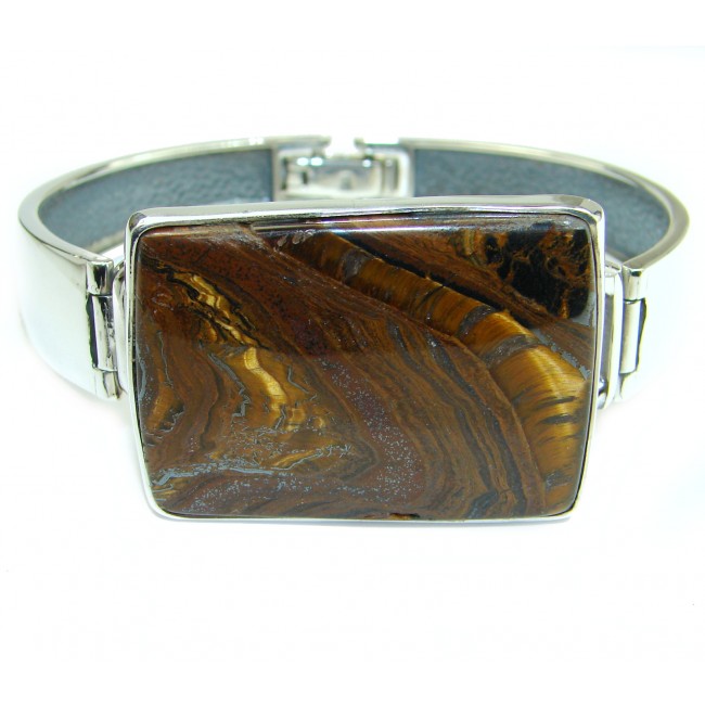 Simply Gorgeous Golden Tigers Eye .925 Sterling Silver handcrafted Bracelet