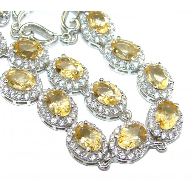 Sublime genuine Citrine .925 Sterling Silver handcrafted necklace