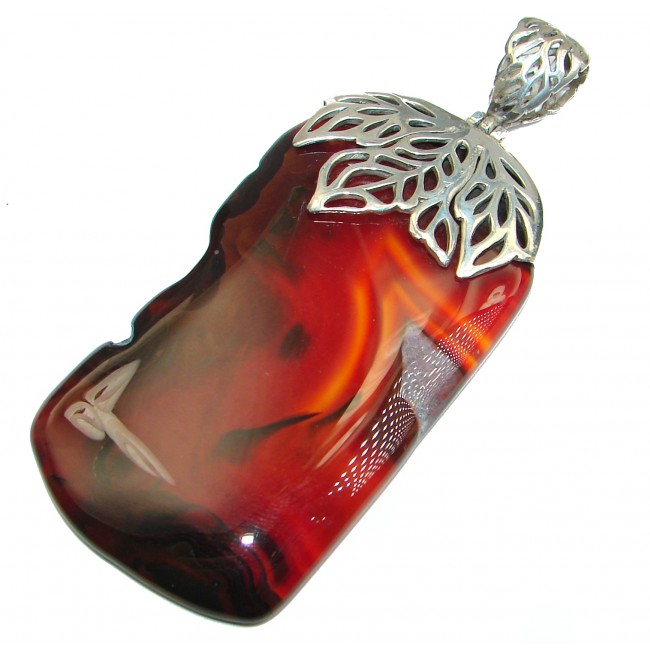 Stardust Botswana Agate .925 Sterling Silver handcrafted Pendant