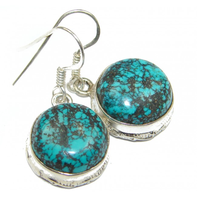 Solid Turquoise .925 Sterling Silver earrings