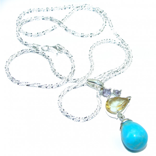 Sleeping Beauty Turquoise .925 Sterling Silver handcrafted necklace