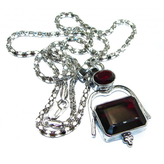 Back to Nature Beautiful Red Quartz .925 Sterling Silver handcrafted Necklace