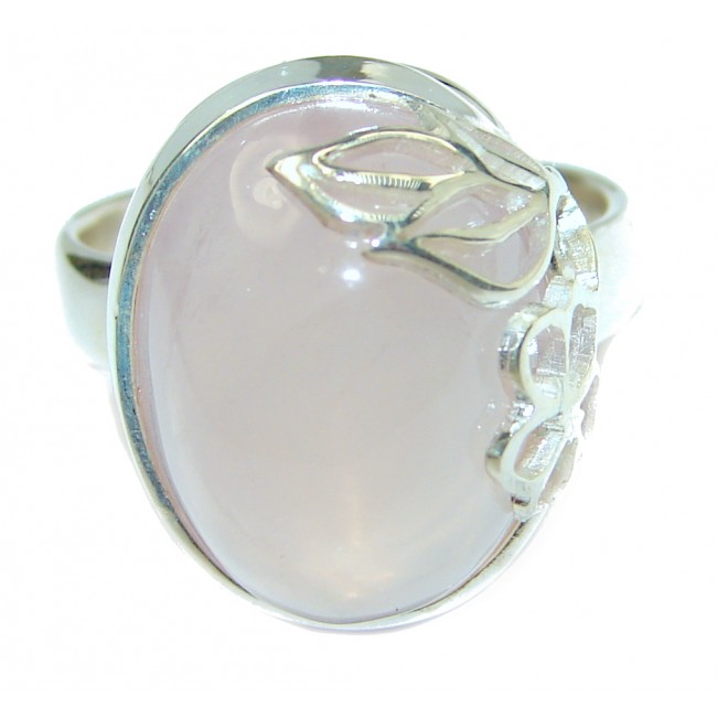 Best Quality Rose Quartz .925 Sterling Silver handcrafted ring s. 8