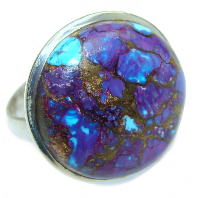 Huge Purple Turquoise .925 Sterling Silver ring; s. 11 1/4