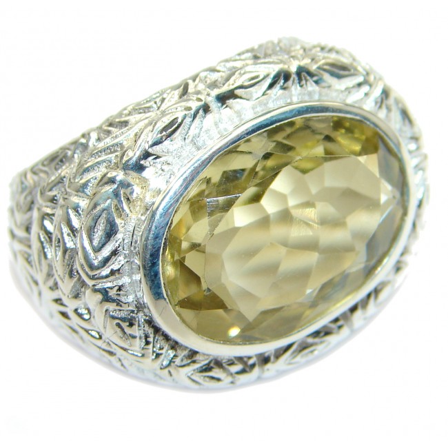 Natural Citrine .925 Sterling Silver handcrafted Ring s. 6 1/4