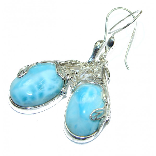 Blue Legacy Larimar .925 Sterling Silver handmade earrings