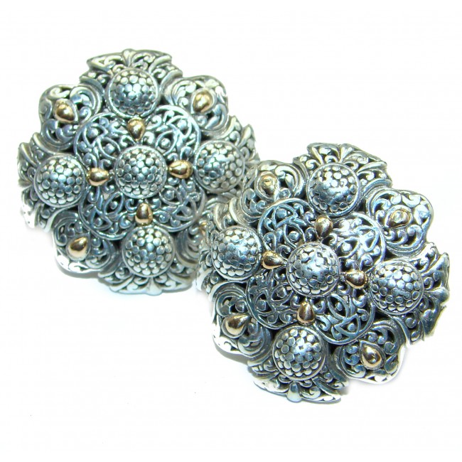 Bali Treasure Gold over .925 Sterling Silver handmade earrings