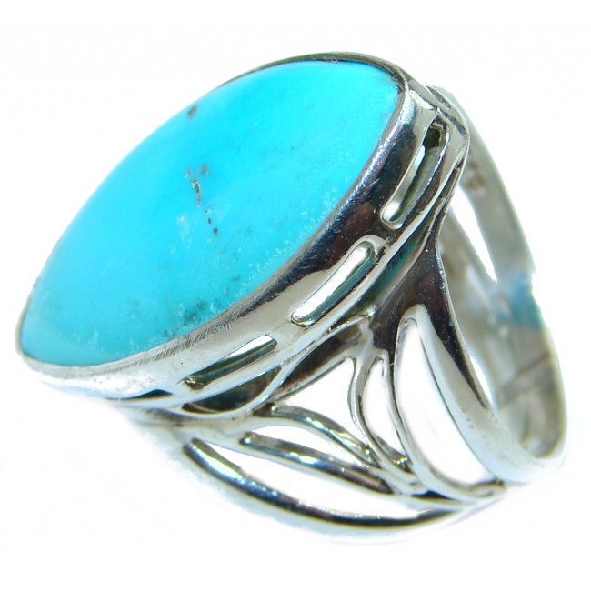 Genuine Sleeping Beauty Turquoise .925 Sterling Silver handcrafted Ring size 8