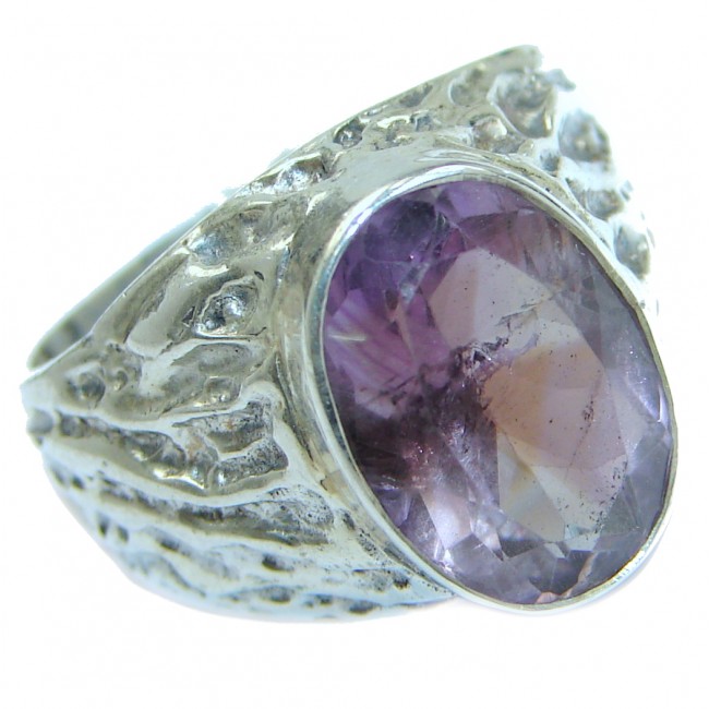 Amazing authentic Ametrine .925 Sterling Silver ring; s. 7 3/4