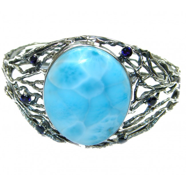 Into the Woods Larimar .925 Sterling Silver handcrafted Bracelet / Cuff