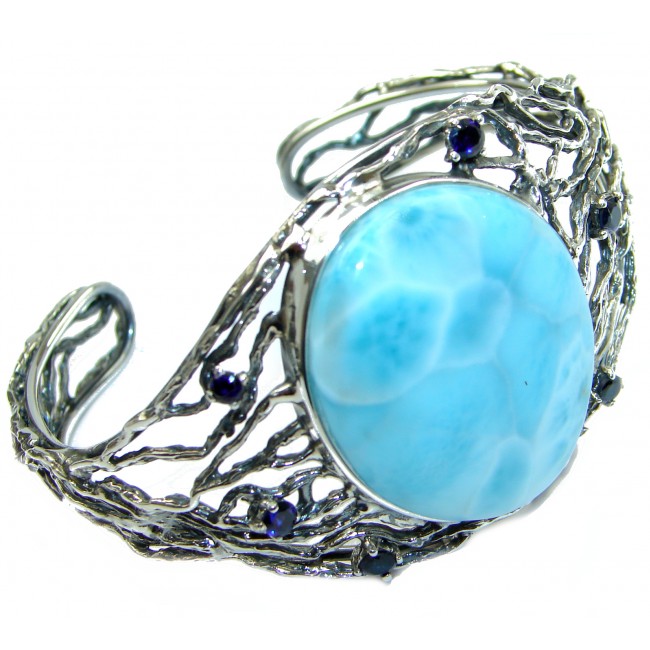 Into the Woods Larimar .925 Sterling Silver handcrafted Bracelet / Cuff